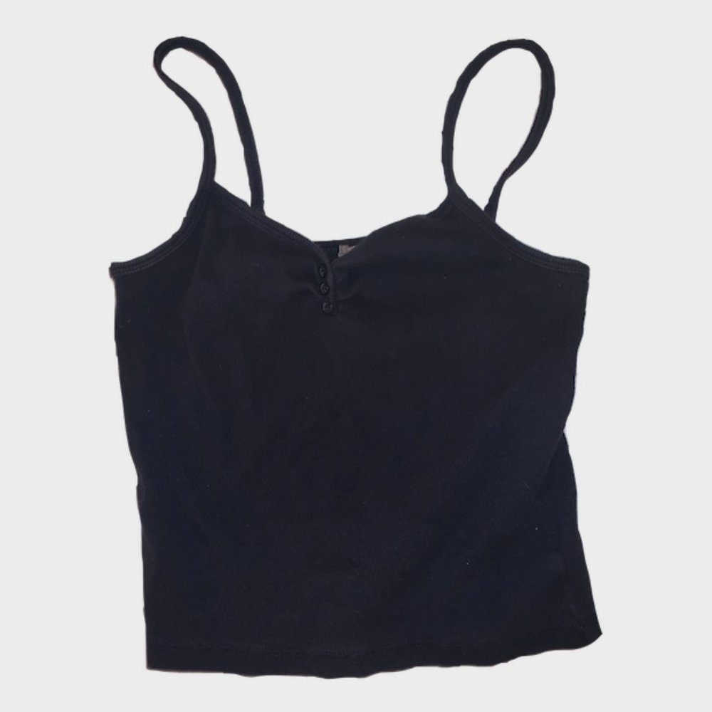 Navy Blue Brandy Melville Button Tank Top
